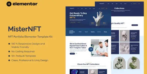 MisterNFT – NFT Portfolio Elementor Template Kit